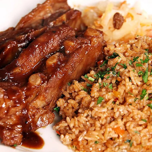 Rib With Peas and Rice